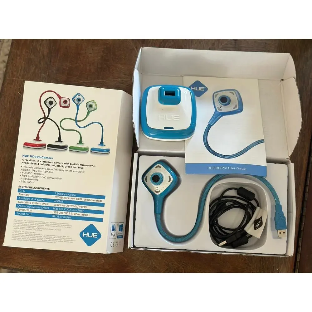 HUE HD Pro Flexible Classroom Document Camera – Blue USB Webcam